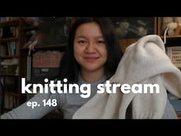 working on the arm of my typical zipper jacket // knitting stream #148