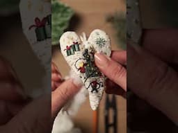 💖 Get ready to craft the fluffiest heart-shaped ornament | Christmas project