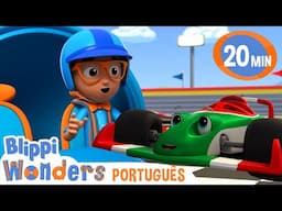 Blippi contra o Carro de Corrida! | Blippi Brasil | Desenhos Animados Educativos