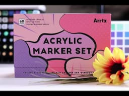 REVIEW / My First Impression of Arrtx New Acrylic Markers and Sketch Book - 60 Colors Set 60B.