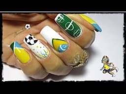 Unhas decoradas copa do mundo(nails design)