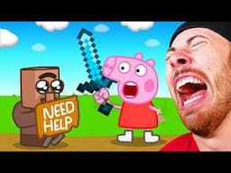 FUNNIEST PEPPA PIG vs MINECRAFT VILLAGERS! (Animations)