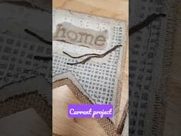 Current Stitchy Project! #purplecottagecrafts #slowstitching #burlap #banners #textiles