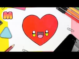 COMO DIBUJAR UN CORAZON KAWAII ❤️ Dibujos faciles kawaii ❤️ Dibujos para  San Valentin con Jape