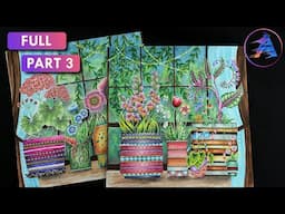 Coloring Tutorial: Pots | Part 3 Leaves and flowers | WORLD OF FLOWERS book by Johanna Basford