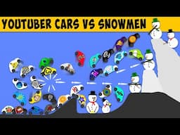 YouTuber Cars VS Snowmen - Car Race Algodoo