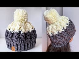 🔴Patrón de Crochet 3D | Hermoso Gorro Tejido | gorro a crochet para invierno‼ (TODAS LAS TALLAS)