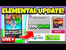 🔴PET SIM ELEMENTAL UPDATE! HUGE MAILBOX GIVEAWAY! #livestreams #roblox #robloxlive