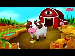 10 Farm Animals 🐄 Learn their Names + Sounds 🐖 Animal Story App for Kids