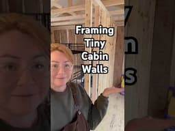 Framing a tiny cabin wall #offgridcabin #shedtohouse #carpentery #diy