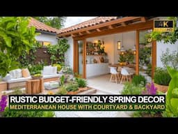 Budget-Friendly Spring Decor for a Small Mediterranean House with a Rustic Courtyard & Backyard