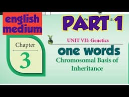 12th bio botany lesson 3| one words (part 1) | english  medium | chromosomal basis of inheritance