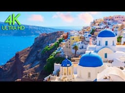 Beautiful Greece 4K with Relaxing Music- Amazing Seaside Views and Charming Cities