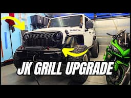 Installing a JK to JL Grill on My 2013 Jeep Wrangler! LED Factory Mart FTW!