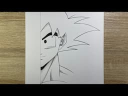 How to Draw Goku's Half Face | Easy Dragon Ball Drawing Tutorial Step by Step