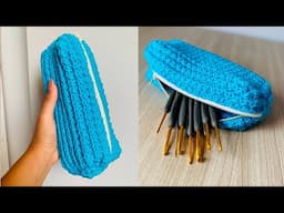 Lindo bolso - Estuche - Neceser a Crochet muy fácil de hacer😍