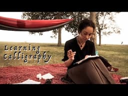 Learning Calligraphy In the Park (lettering self-teaching tips) // Galen Leather Review