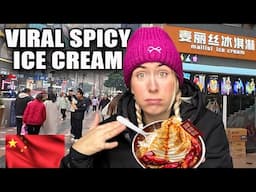 $2 SPICY Chilli Pepper Ice Cream in Chongqing China 🇨🇳 🌶️ 外国人的反应