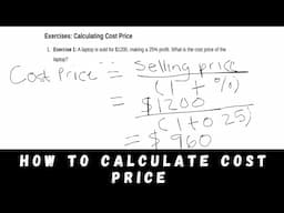 How to calculate COST PRICE