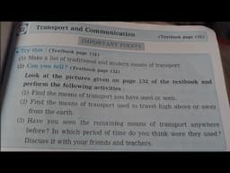 Std. 4 EVS. 1 Lesson 22 Transport and Communication  Digest's Answers Maharashtra Board