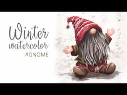 How to paint a watercolor gnome