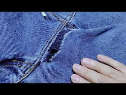 Teach yourself how to master this magic stitch to easily repair a hole in your jeans.