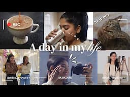 A Day in My Life As a content creator 📸 || Daily Vlog + skincare + shooting day + frnd Bdy Party ||