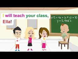 Sam becomes Ella's teacher - Comedy Animated Story - Ella English