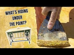 I found something amazing under all the paint.  Antique sideboard restoration.