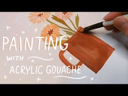 Acrylic Gouache Painting◆ Painting Flowers With Chill Bossa Nova Music