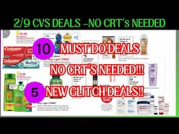 🔥2/9 CVS 10 MUST DO NO CRT DEALS🎉MONEYMAKERS & 5 NEW GLITCHES + FREEBIES & MORE!!- CVS Couponing