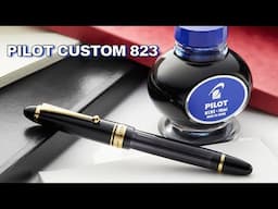 Relaxing Pilot Custom 823 Fountain Pen Review + Pilot Blue Ink