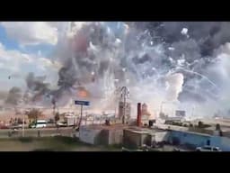 Huge Explosions Fireworks Market Tultepec Mexico 2016~Stabilized Video