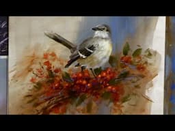 Acrylic Techniques  Painting The Northern Mockingbird