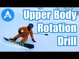 Snowboard carving drill: Upper body rotation / Riding with a selfie stick