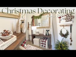 CHRISTMAS DECORATE WITH ME | Entryway Christmas Decor | Christmas Decor Ideas for 2024 | Part 2