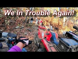 Trail Chaos, Can we get through? Ozark ATV trail ride. Honda Yamaha Polaris Can-am