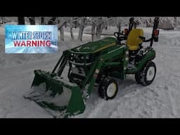 Plowing Snow With The John Deere 1025r Tractor