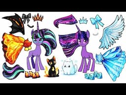 MLP and their cats - Ice vs Fire-  Princess vs Zombie-Fairy vs a vampire- Pony Paper Craft