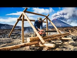 100-Day DIY Challenge to Build a Wood House on a Volcanic Island ! (By @WildGnomos‬ )