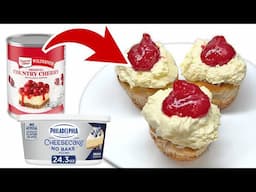 3 Ingredient Mini Cheesecakes - Easy Canned Biscuit Recipes - No Bake Cheesecake Recipe