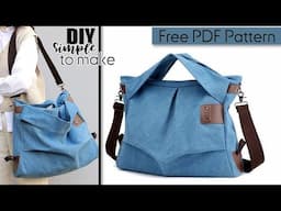 DIY Large Bag from Cloth Tutorial Step by Step  Sewing Idea😍 FREE PATTERN