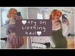 a cute & cozy try-on clothing haul🤎 | halara |