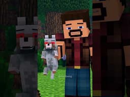 Tamed baby wolf - Minecraft Animation #shorts