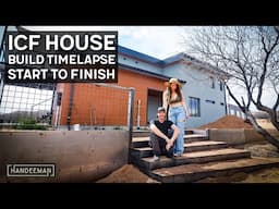 TIMELAPSE - Couple Builds OFF GRID RAINWATER Dream Home in the Desert - START TO FINISH