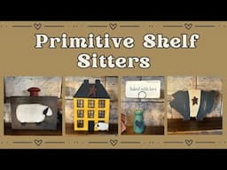 Primitive Shelf Sitters ~ Saltbox House ~ Sheep ~ Pig ~ Flash Card