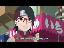 Sasuke trying to be a good dad to Sarada on Parent and Child day