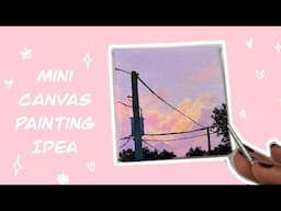 Easy Sunset painting for beginners/ Mini canvas painting/ acrylic painting tutorial