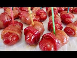 New Year's Eve LITTLE SAUSAGES WRAPPED IN CRISPY BACON Appetizers Recipe