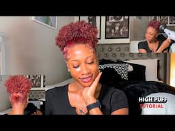 Quick and Easy Natural Hairstyle for Type 4 Hair| High Puff Tutorial